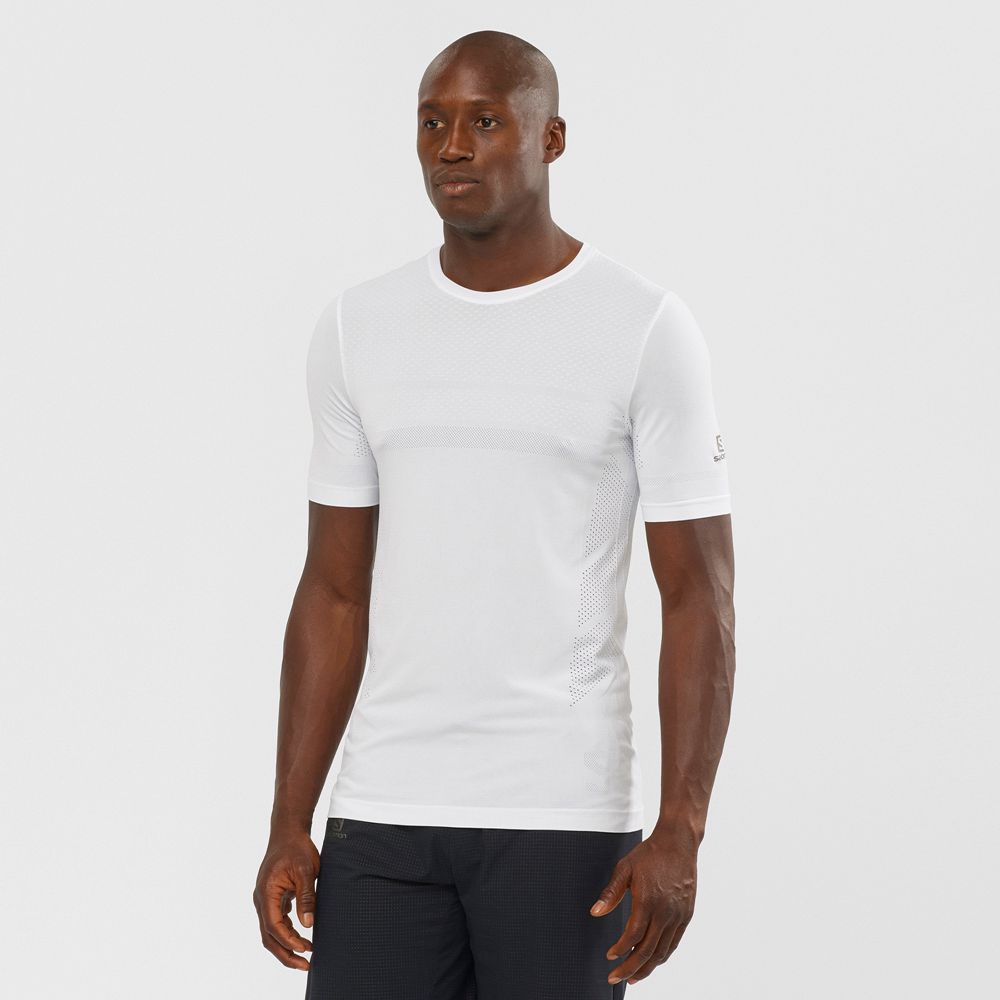 T-Shirts Salomon Homme Blanche - Salomon SENSE SEAMLESS M - France (5012-LWYHF)